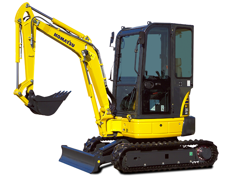 Komatsu-PC26MR-3-01.png photo du produit Komatsu PC26MR-3 (2013) – Mini Pelle 2,8T, 4132 Heures, 3 Godets Inclus